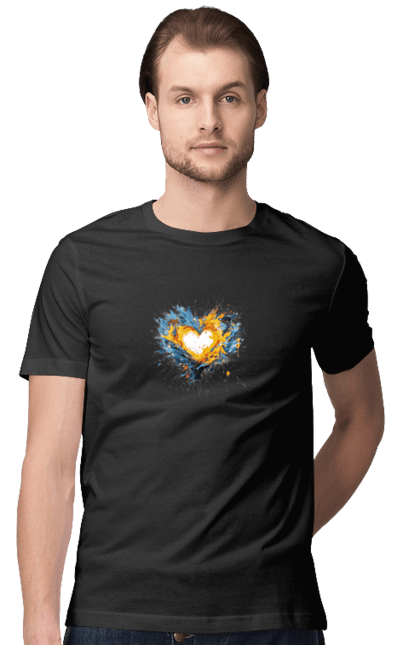 Футболка чоловіча з принтом "Серце патріота". Патріотичне, прапор україни, серце, україна, українська символіка, українське. 2070702