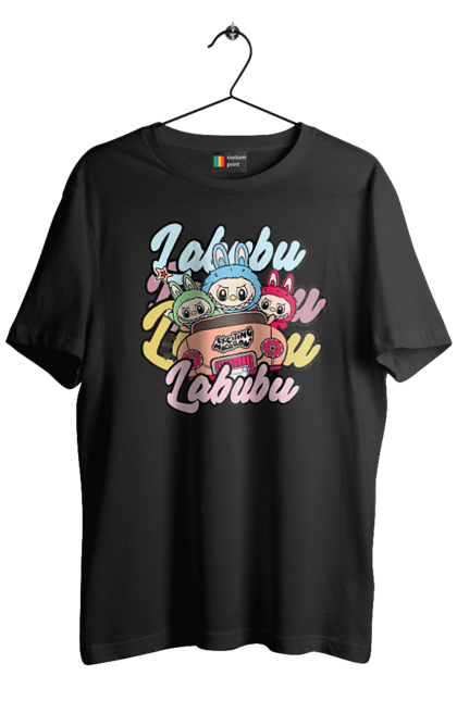 Футболка чоловіча з принтом "Лабубу". Іграшка лабубу, лабубу, лабубу кока кола, мерч лабубу, мила, рожева лабубу, смішна лабубу. 2070702