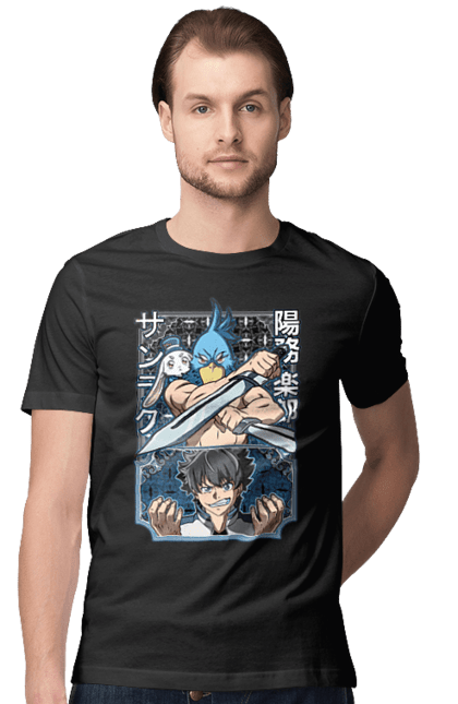 Men's t-shirt with prints Shangri La Frontier. Anime, emul, manga, rabbit, shangri la frontier, shangri-la frontier, shonen. 2070702