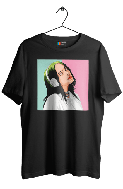 Футболка чоловіча з принтом "Billie Eilish". Активістка, біллі айліш, мизукант, права, співачка, тварини. 2070702