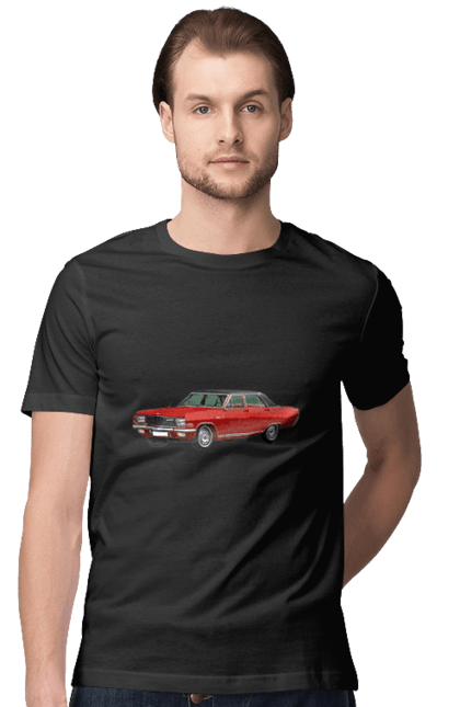 Футболка чоловіча з принтом "Авто.3". Авто, професійне фото, старе авто, фото, червона гамма барв. 2070702