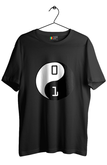 Футболка чоловіча з принтом "Інь Янь". Angular, c, css, html, it, javascript, jquery, php, python, react, svelt, vue, айтишник, айті, гумор, код, кодувати, прогер, програміст, програмісти, ти ж, ти ж програміст, тиж програміст. 2070702