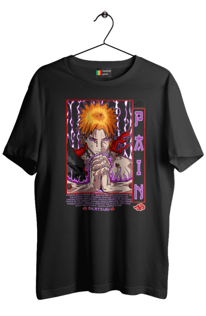 Men's t-shirt with prints Naruto Yahiko. Akatsuki, anime, character, manga, naruto, ninja, pain, tv series, yahiko. 2070702