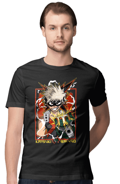 Футболка мужская с принтом Моя геройская академия Бакуго. Bakugo, katsuki, katsuki bakugo, my hero academia, академия юэй, аниме, бакуго, кацуки бакуго, манга, моя геройская академия. 2070702