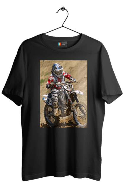 Футболка чоловіча з принтом "МОТОГОНЩИК". Мото, мотогонщик, мотоцикл, спорт, спортсмен. 2070702
