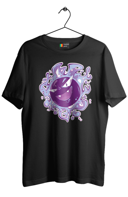 Men's t-shirt with prints Pokemon Gastly. Anime, games, gastly, nintendo, pokemon, pokemon go. 2070702