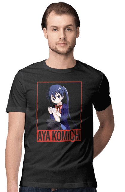 Men's t-shirt with prints Kiniro Mosaic Aya Komichi. Anime, aya komichi, gold mosaic, kiniro mosaic, kinmoza, manga. 2070702