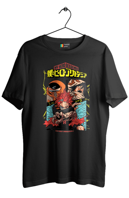 Men's t-shirt with prints My hero academy Eijiro Kirishima. Anime, eijiro kirishima, manga, my hero academy, red riot. 2070702