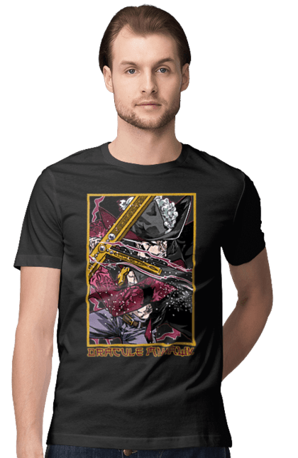 Men's t-shirt with prints One Piece Dracule Mihawk. Anime, dracule mihawk, manga, mihawk, one piece, straw hat pirates. 2070702