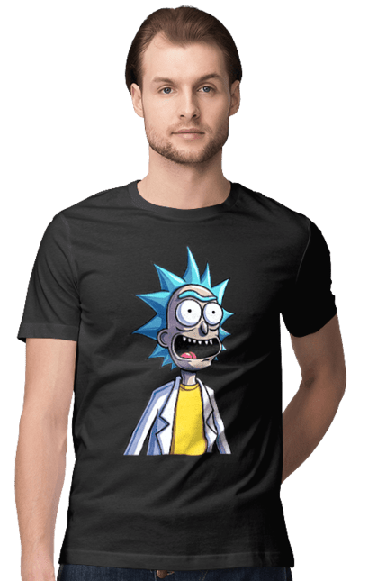 Футболка чоловіча з принтом "Рік та Морті". Rick and morty, мультфільм, наукова фантастика, пригоди, рік, рік і морті, трагікомедія, чорний гумор. 2070702