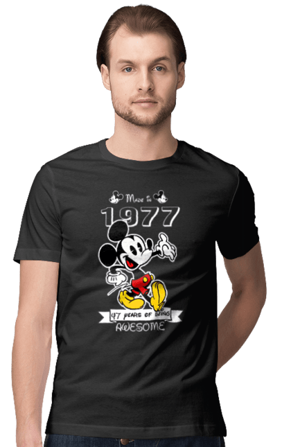 Футболка мужская с принтом Микки Маус. Mickey mouse, дисней, микки, микки маус, мультфильм. 2070702