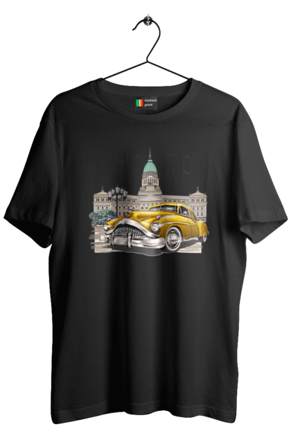 Футболка чоловіча з принтом "Автомобіль та архітектура модерн". Автомобіль, архітектура, модерн. 2070702