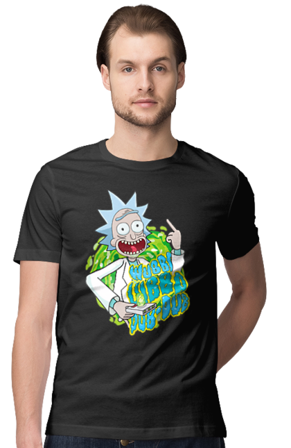 Футболка чоловіча з принтом "Рік та Морті". Rick and morty, мультфільм, наукова фантастика, пригоди, рік, рік і морті, трагікомедія, чорний гумор. 2070702