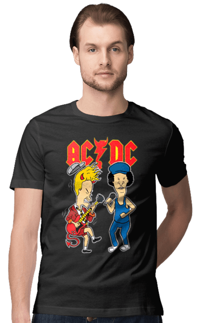 Футболка чоловіча з принтом "AC/DC". Ac dc, acdc, блюз рок, важкий рок, група, музика, рок н ролл, хард рок. 2070702