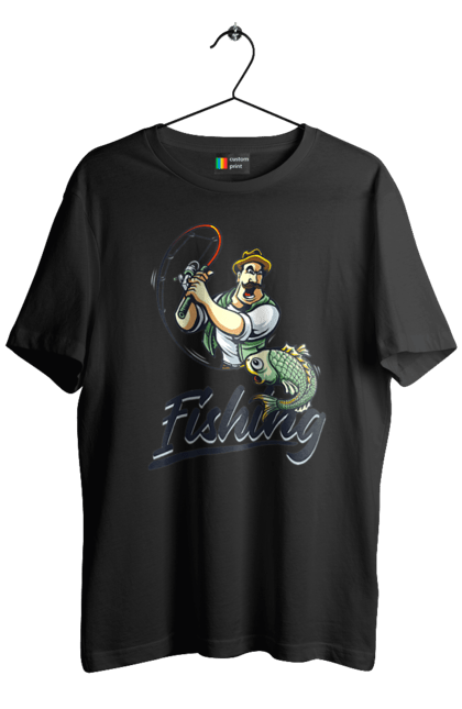 Футболка чоловіча з принтом "Рибалка, літо". Відпочинок, літо, рибалка. 2070702