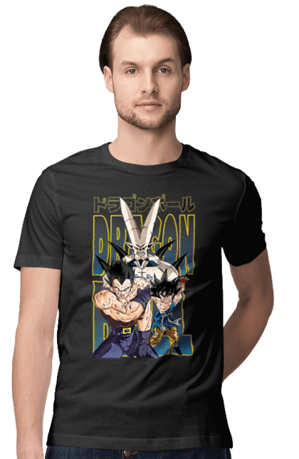 Men's t-shirt with prints Dragon Ball. Anime, dragon ball, goku, manga, tv series, vegeta. 2070702