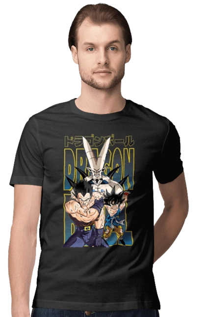 Men`s t-shirt with prints Dragon Ball. Anime, dragon ball, goku, manga, tv series, vegeta. 2070702