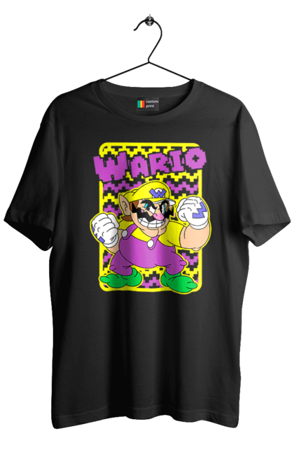 Men's t-shirt with prints The Super Mario Bros. Wario. Character, game, mario, mario bros, nintendo, super mario bros, wario. 2070702