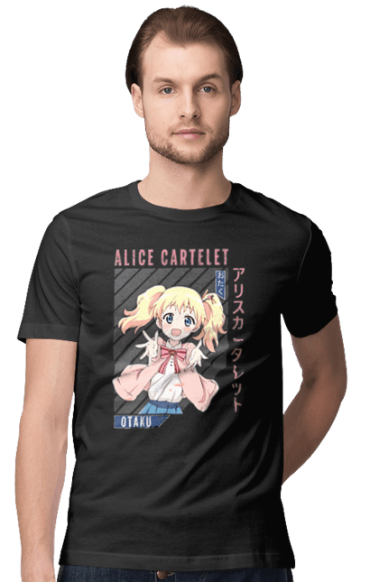 Men's t-shirt with prints Kiniro Mosaic Alice Cartelet. Alice, alice cartelet, anime, gold mosaic, kiniro mosaic, kinmoza, manga. 2070702