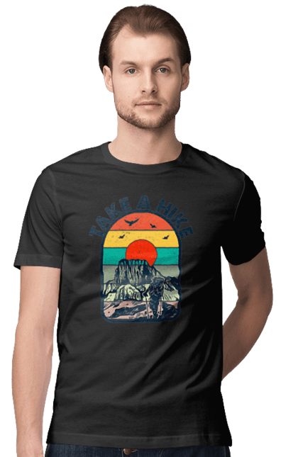 Men`s t-shirt with prints Take A Walk Climber, Mountains. Climber, hike, take a walk. 2070702