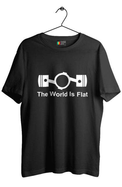 Футболка чоловіча з принтом "World Flat". Авто, деталь, машини. 2070702