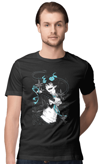 Men's t-shirt with prints Blue exorcist Rin. Anime, blue exorcist, demon, manga, okumura, rin, rin okumura. 2070702