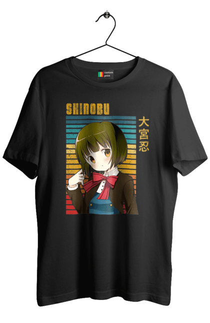 Men's t-shirt with prints Kiniro Mosaic Shinobu Omiya. Anime, gold mosaic, kiniro mosaic, kinmoza, manga, shinobu, shinobu omiya. 2070702