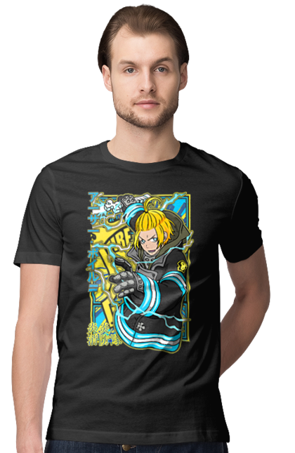 Men's t-shirt with prints Fire Force Arthur Boyle. Anime, arthur boyle, fire force, manga, royal knight. 2070702