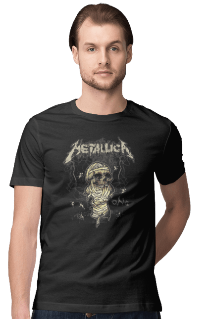 Футболка чоловіча з принтом "Metallica". Metallica, металлика, музика, рок-гурт, спід метал, хард рок, хеві метал. CustomPrint.market