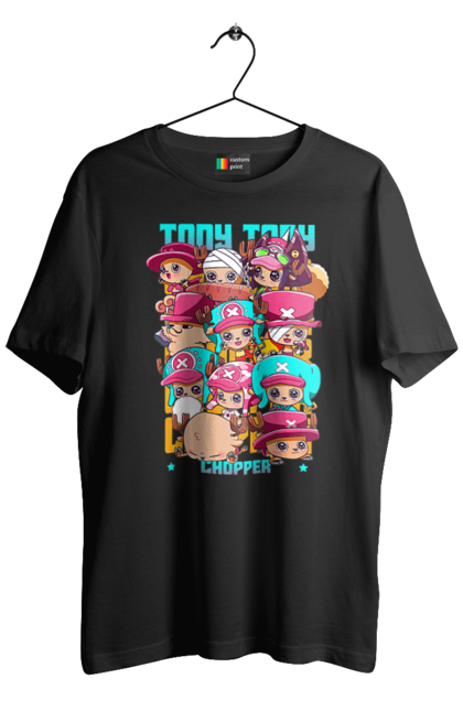 Men's t-shirt with prints One Piece Tony Tony Chopper. Adventures, anime, fantasy, light novel, manga, one piece, tony tony chopper, tv series. 2070702