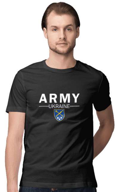 Футболка чоловіча з принтом "ARMY UKRAINE". Army ukraine, емблема генштабу, залужний. 2070702