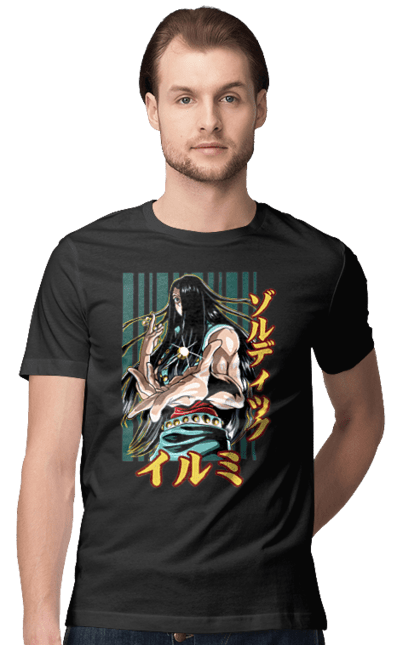 Men's t-shirt with prints Hunter × Hunter Illumi Zoldyck. Anime, hunter, hunter × hunter, hunter hunter, illumi, illumi zoldyck, manga, zoldyck. 2070702