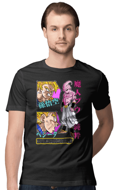 Men's t-shirt with prints Dragon Ball Majin Buu. Anime, antagonist, dragon ball, majin buu, manga, tv series. 2070702