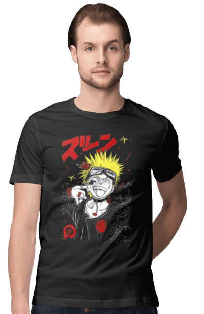 Men's t-shirt with prints Naruto. Anime, character, manga, naruto, ninja, tv series. 2070702