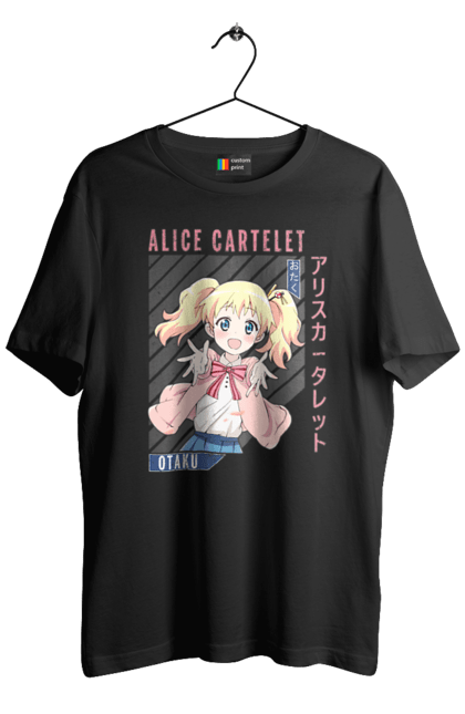 Men's t-shirt with prints Kiniro Mosaic Alice Cartelet. Alice, alice cartelet, anime, gold mosaic, kiniro mosaic, kinmoza, manga. 2070702