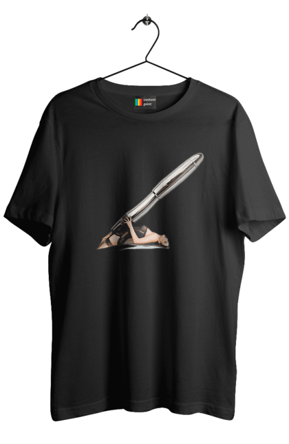 Футболка чоловіча з принтом "Великий Патрон". Дівчина, куля, патрон. 2070702