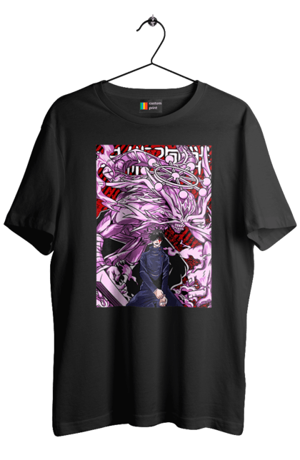 Men's t-shirt with prints Jujutsu Kaisen Megumi. Anime, dark fantasy, fushiguro, fushiguro megumi, jujutsu kaisen, magic battle, manga, megumi, mystic. 2070702