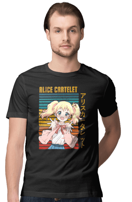 Men's t-shirt with prints Kiniro Mosaic Alice Cartelet. Alice, alice cartelet, anime, gold mosaic, kiniro mosaic, kinmoza, manga. 2070702