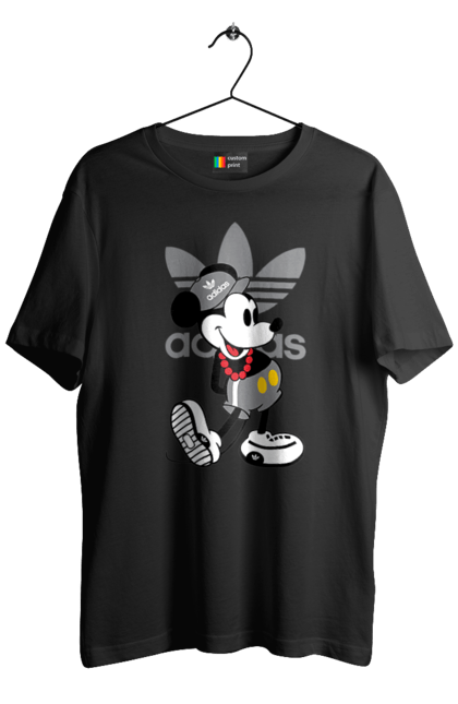 Футболка чоловіча з принтом "Adidas Міккі Маус". Adidas, mickey mouse, адідас, дісней, міккі, міккі маус, мультфільм. 2070702