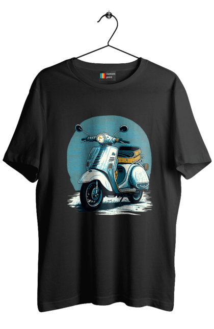 Футболка чоловіча з принтом "Мопед". Відпочинок, літо, мопед, скутер, швидкість. 2070702