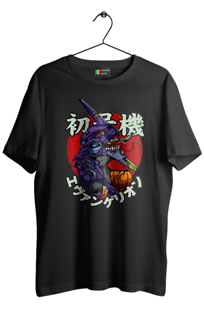 Men's t-shirt with prints Evangelion. Angel, anime, eva 01, evangelion, manga, neon genesis evangelion, shinji. 2070702