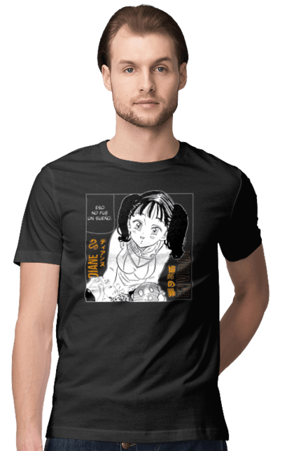 Men's t-shirt with prints Seven Deadly Sins Diane. Adventures, anime, comedy, diana, diane, fantasy, manga, seven deadly sins. 2070702