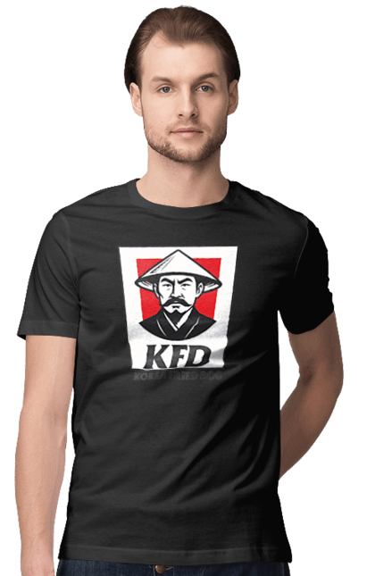 Футболка чоловіча з принтом "Korea Fried Dog". Бренди, гумор, жартівливі, кфц, літні, прикольні, смішні, фаст-фуд. 2070702