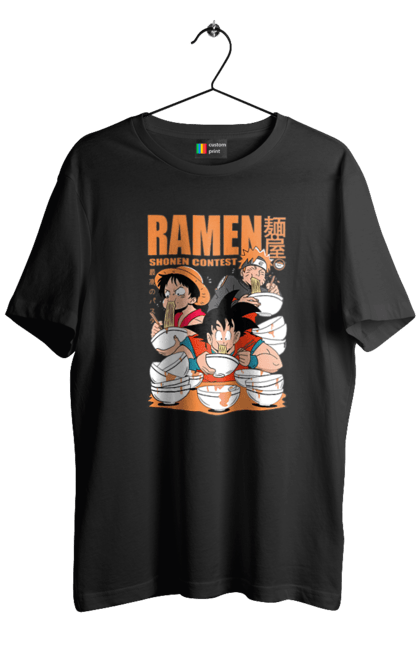 Men's t-shirt with prints Ramen. Anime, characters, food, goku, luffy, manga, naruto, ramen. 2070702