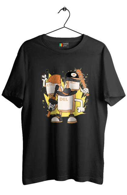 Футболка чоловіча з принтом "Ctrl alt del Програмерський екшен". 404, andoid, aws, backend, c++, cloud, css, data, dev, devops, frontend, geek, git, github, go, golang, google, hacker, html, ios, java, javascript, jquery, js, linux, nodejs, php, python, react, science, script, web, геймер, гік, дата, клавіши, код, компьютер, лінукс, мова, облако, пайтон, пингфин, программист, програмування, талисман, хакер. 2070702