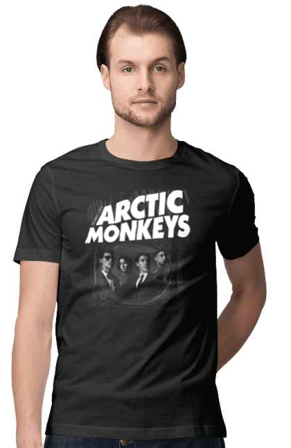 Футболка чоловіча з принтом "Arctic Monkeys". Інді рок, музика, постпанк ривайвл, психоделічний рок, рок, рок група. Sector