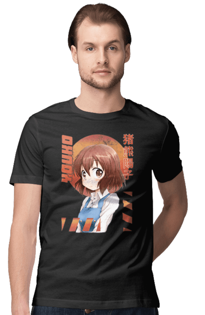 Men's t-shirt with prints Kiniro Mosaic Yoko Inokuma. Anime, gold mosaic, kiniro mosaic, kinmoza, manga, yoko, yoko inokuma. 2070702