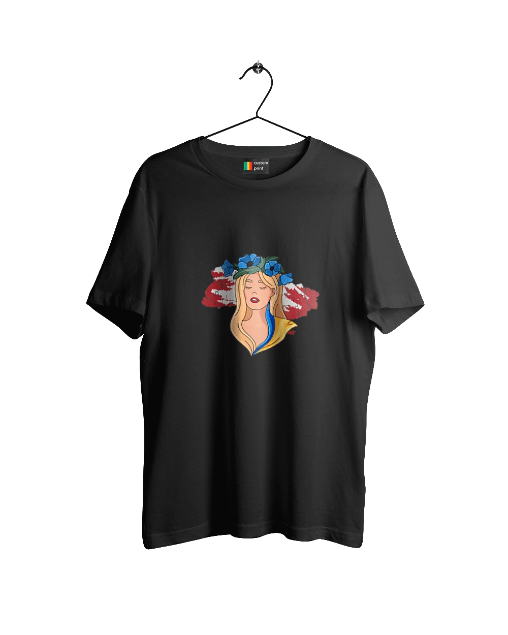 Girl on the map of Ukraine