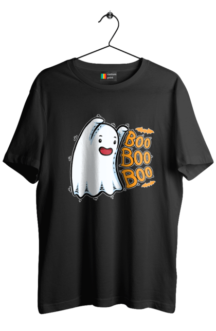 Men's t-shirt with prints Ghost. Costume, ghost, halloween, holiday, october, october 31, scary, sweets, trick or treat. 2070702