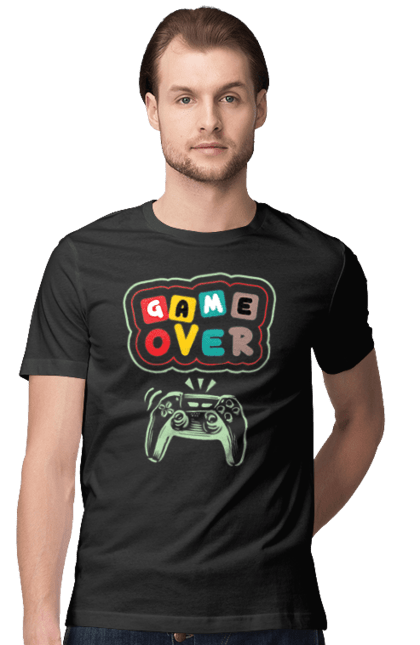 Men's t-shirt with prints Game over (2). End, game, game is over, game over, life, sadness. 2070702